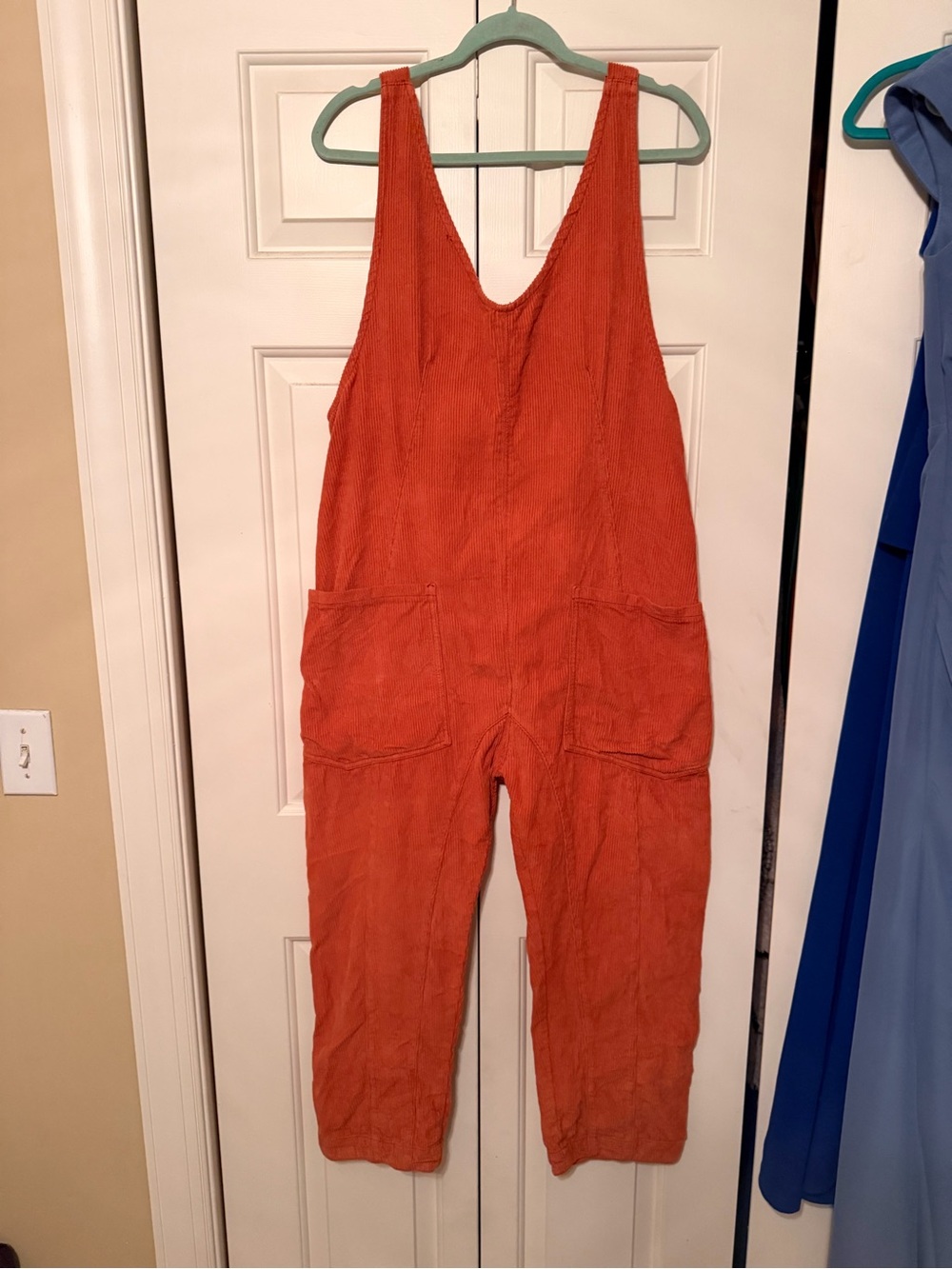 We The Free Orange High Roller Corduroy Jumpsuit Women's Size S - Picture 4 of 7